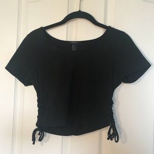 Forever 21 Black Fitted Crop Top
